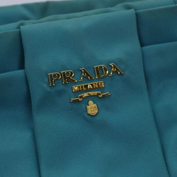 PRADA Hand Bag Nylon Turquoise Blue Auth 81466 - Picture 10 of 16